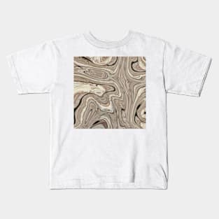 cool stone texture tan swirls brown marble swirls Kids T-Shirt